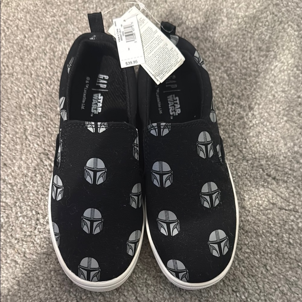 Star Wars Black and Gray Slip-On Sneakers (Gap) NWT